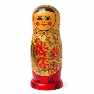 Vintage Russian Matryoshka Liquor Bottle Holder – Hand Painted Floral Folk Art